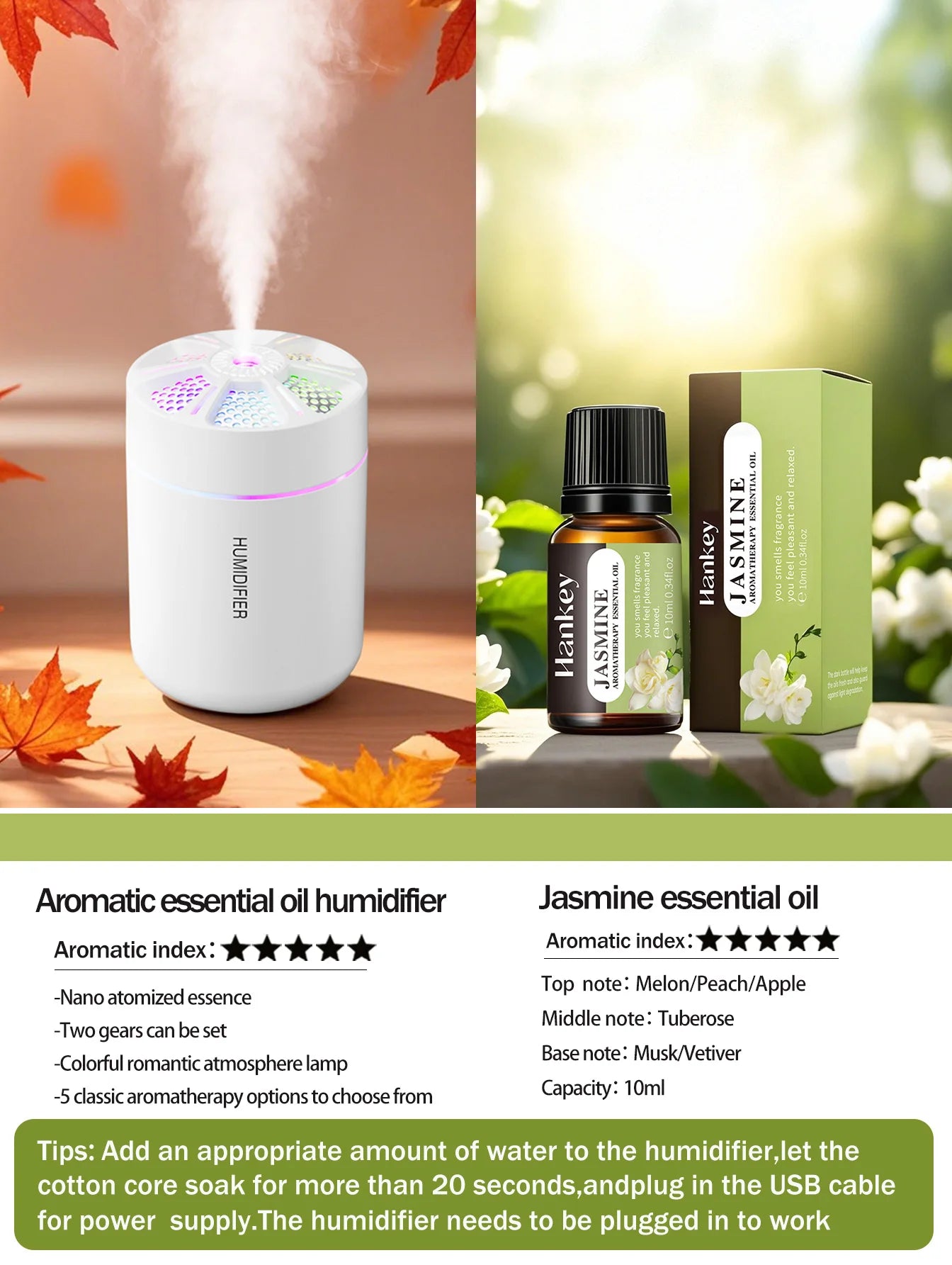 colorful Air Humidifier USB Electric Aroma Diffuser Essential Oil Purifier Aromatherapy Mist Maker Lights For Car Home Bedroom