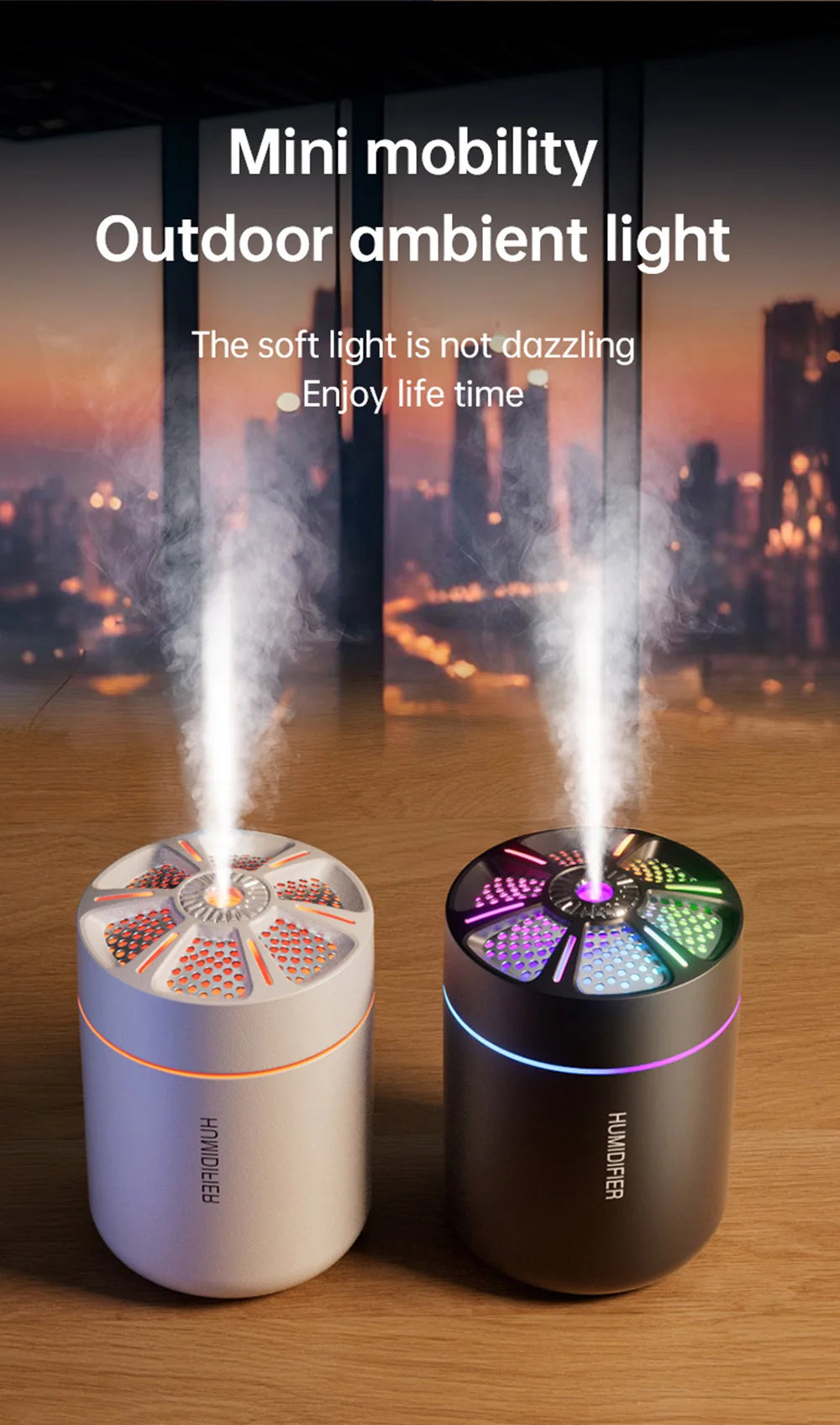 colorful Air Humidifier USB Electric Aroma Diffuser Essential Oil Purifier Aromatherapy Mist Maker Lights For Car Home Bedroom