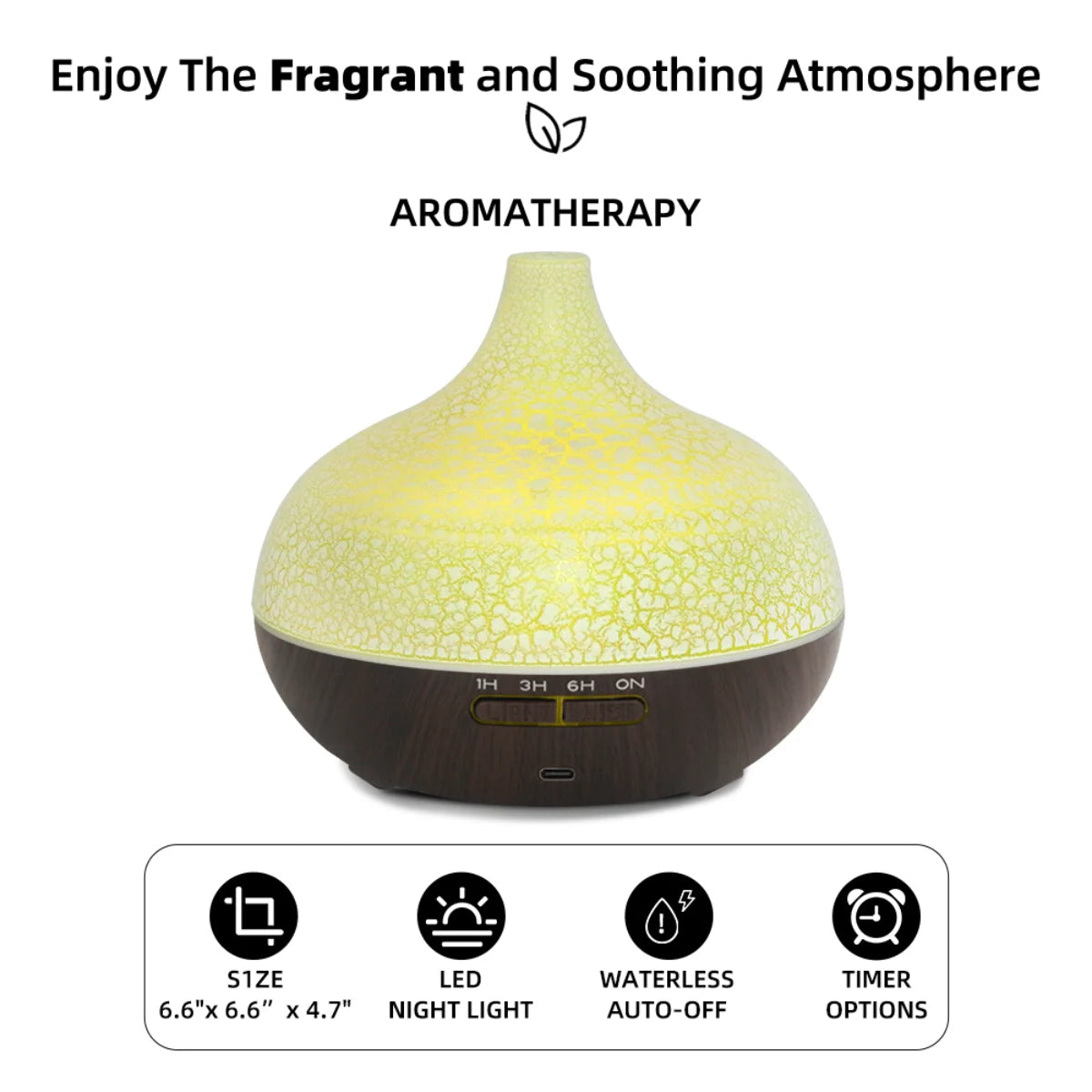 Large Room Humidifier Aromatherapy Diffuser 550ml Tank-Remote Control, Ultra Quiet, Auto Shut Off, Night Light for Bedroom Home