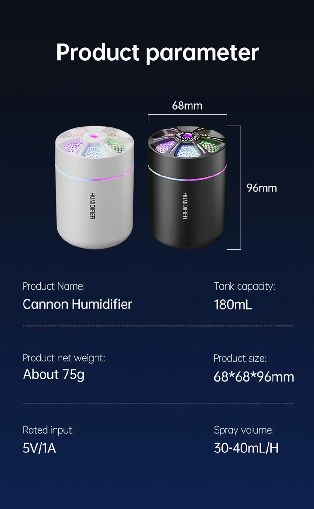 colorful Air Humidifier USB Electric Aroma Diffuser Essential Oil Purifier Aromatherapy Mist Maker Lights For Car Home Bedroom