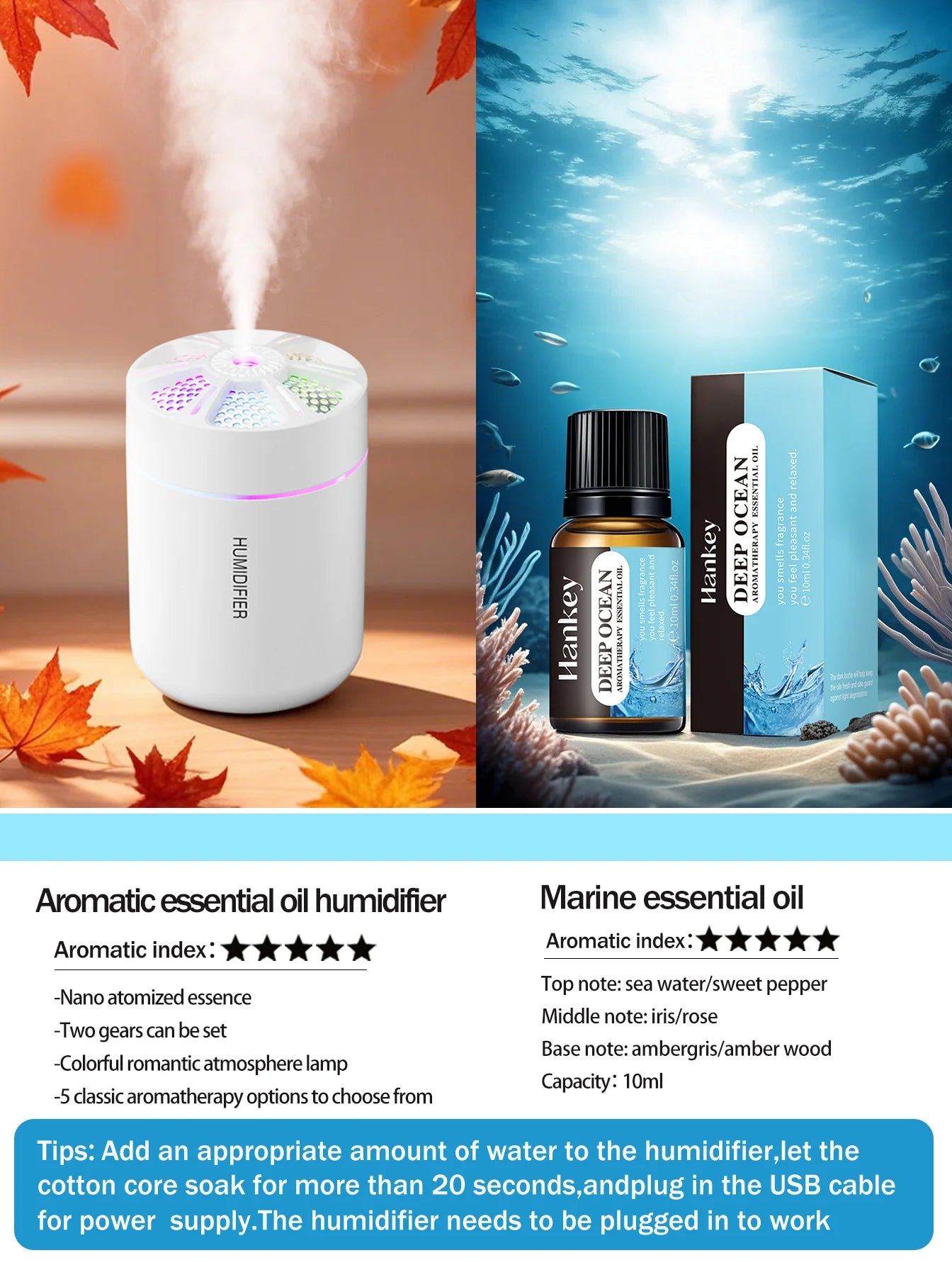 colorful Air Humidifier USB Electric Aroma Diffuser Essential Oil Purifier Aromatherapy Mist Maker Lights For Car Home Bedroom