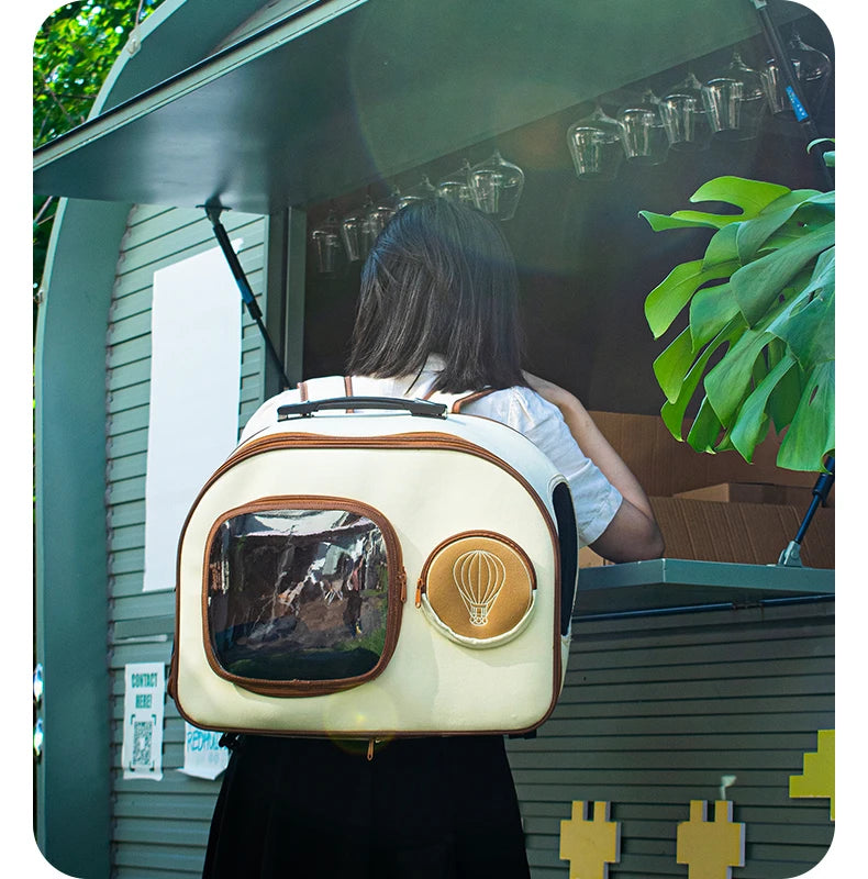 Portable Outing Cats Carrier Pull Rod Box Pet Trolley Case Puppy Travel Transport Bag Cat Cage Handbag Dog Breathable Backpack