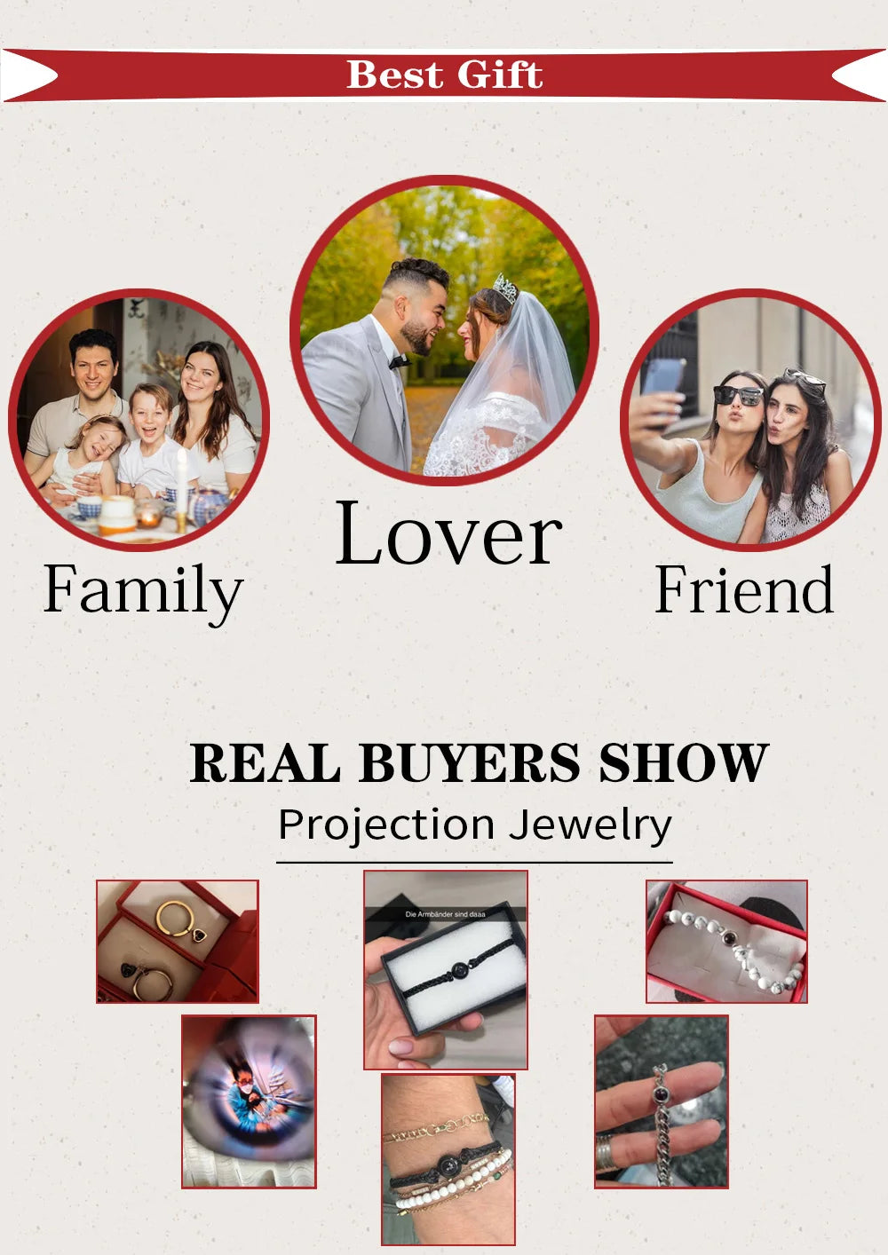 Personalized Projection Bracelet With Picture Inside Colorful Bead Chain Heart Pendant Bracelet Family Pet Memorial Gift Jewelry