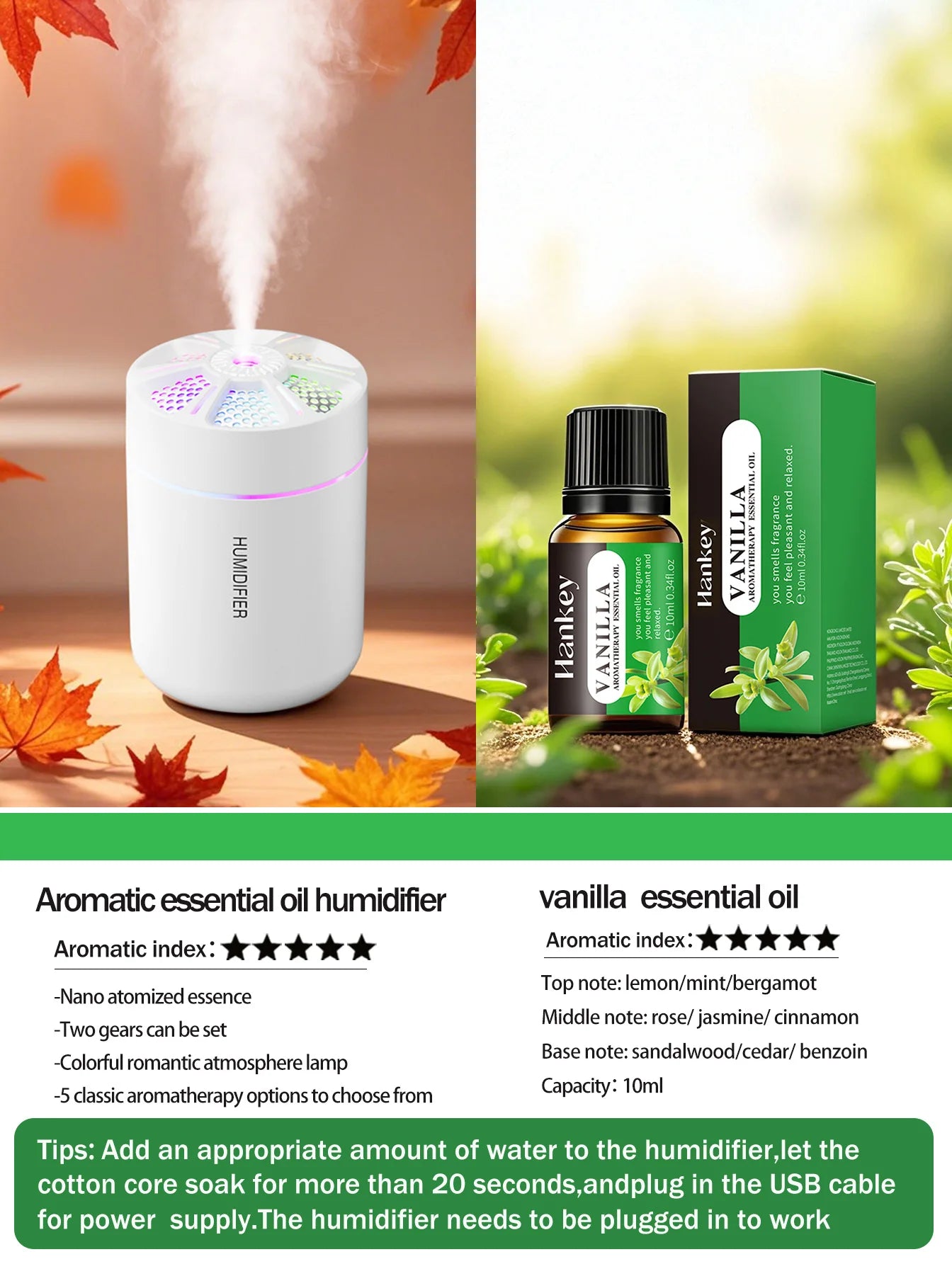 colorful Air Humidifier USB Electric Aroma Diffuser Essential Oil Purifier Aromatherapy Mist Maker Lights For Car Home Bedroom