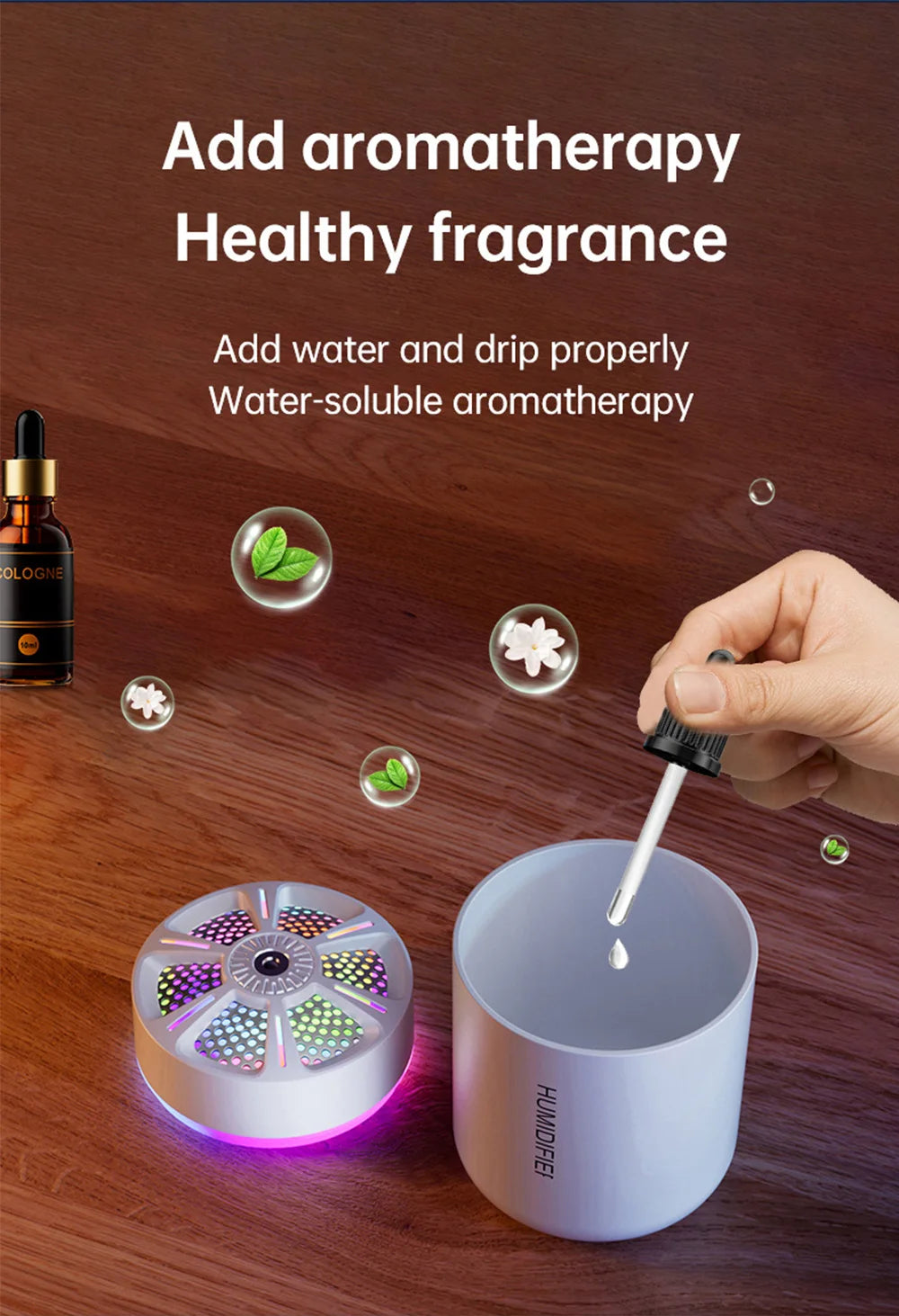 colorful Air Humidifier USB Electric Aroma Diffuser Essential Oil Purifier Aromatherapy Mist Maker Lights For Car Home Bedroom