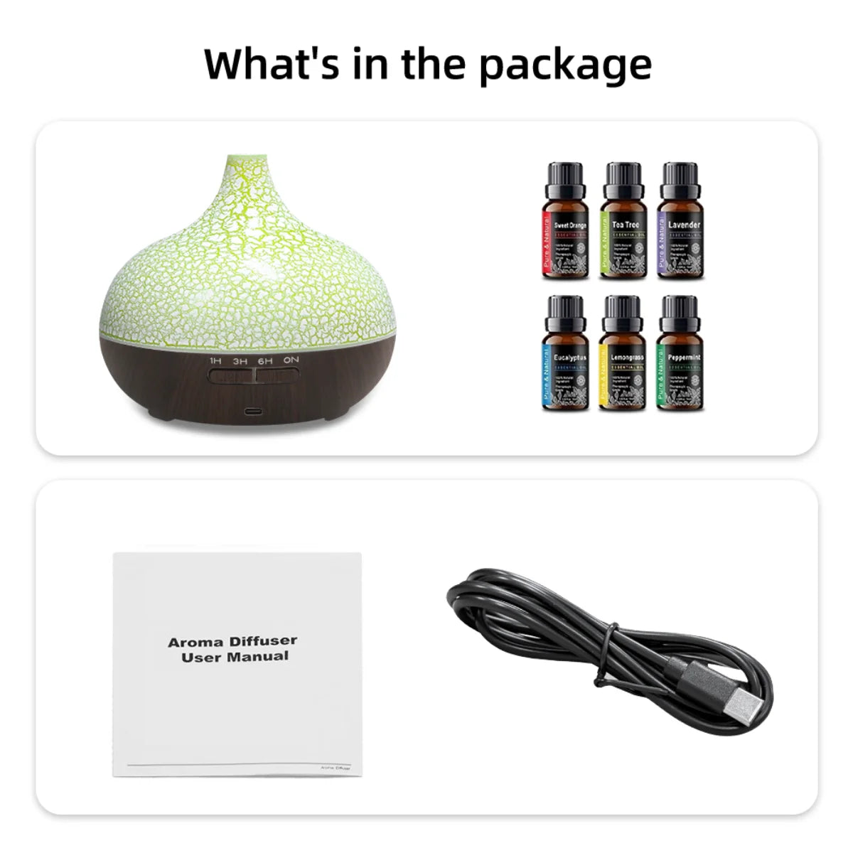 Large Room Humidifier Aromatherapy Diffuser 550ml Tank-Remote Control, Ultra Quiet, Auto Shut Off, Night Light for Bedroom Home