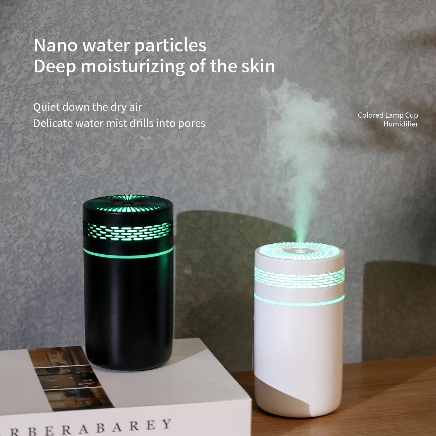 Car Air Humidifier Portable Mini Spray humidifier with LED light USB-powered Aromatherapy oil diffuser for bedroom and travel