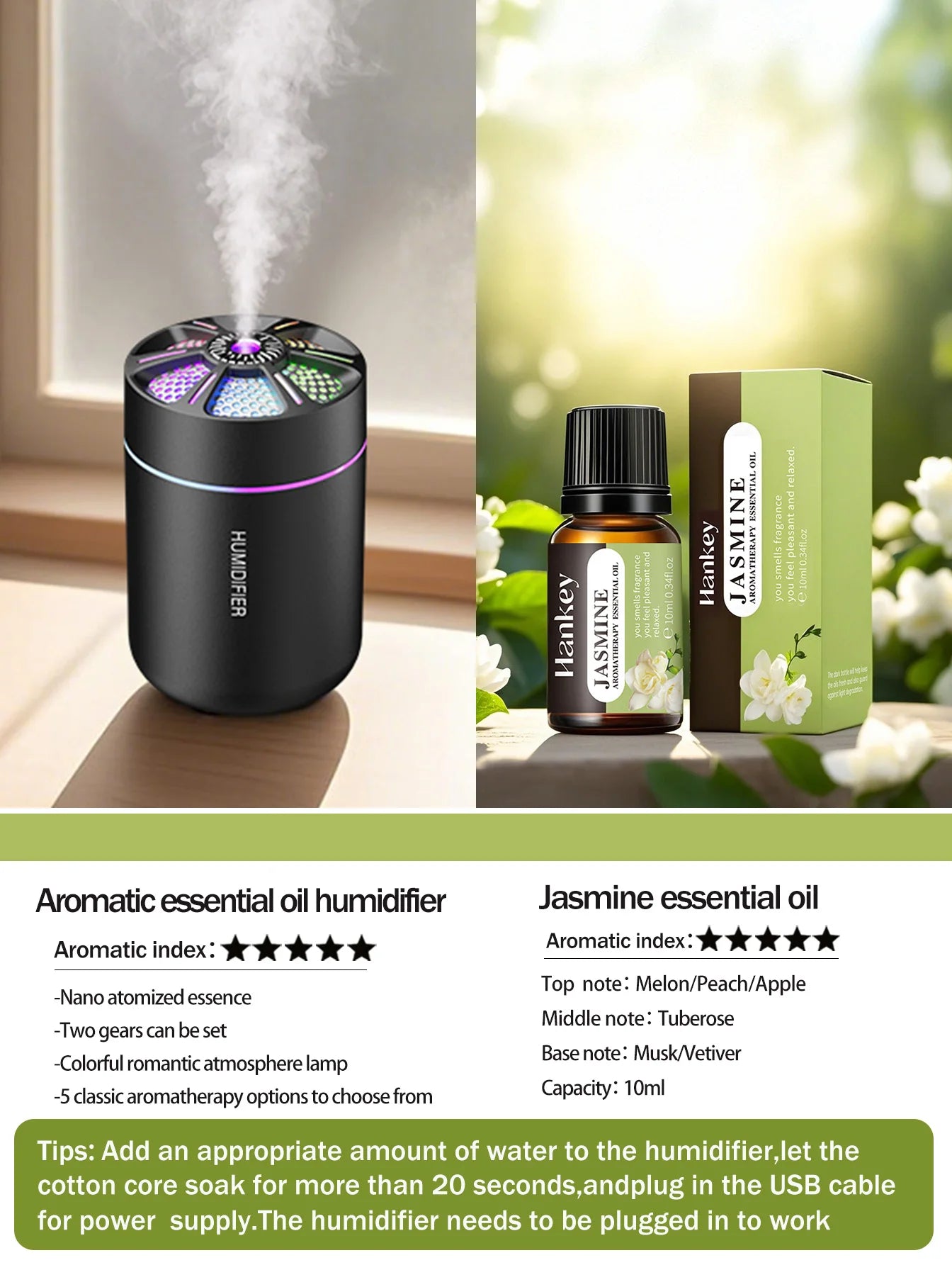 colorful Air Humidifier USB Electric Aroma Diffuser Essential Oil Purifier Aromatherapy Mist Maker Lights For Car Home Bedroom