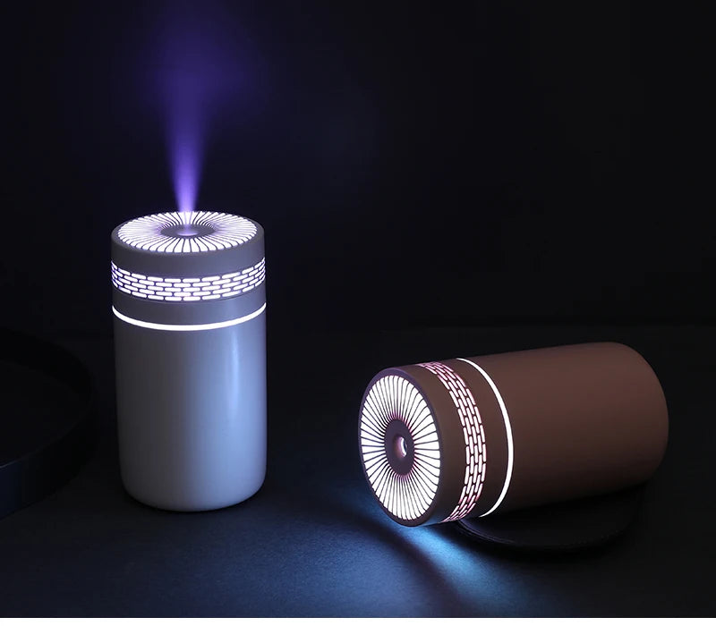 Car Air Humidifier Portable Mini Spray humidifier with LED light USB-powered Aromatherapy oil diffuser for bedroom and travel