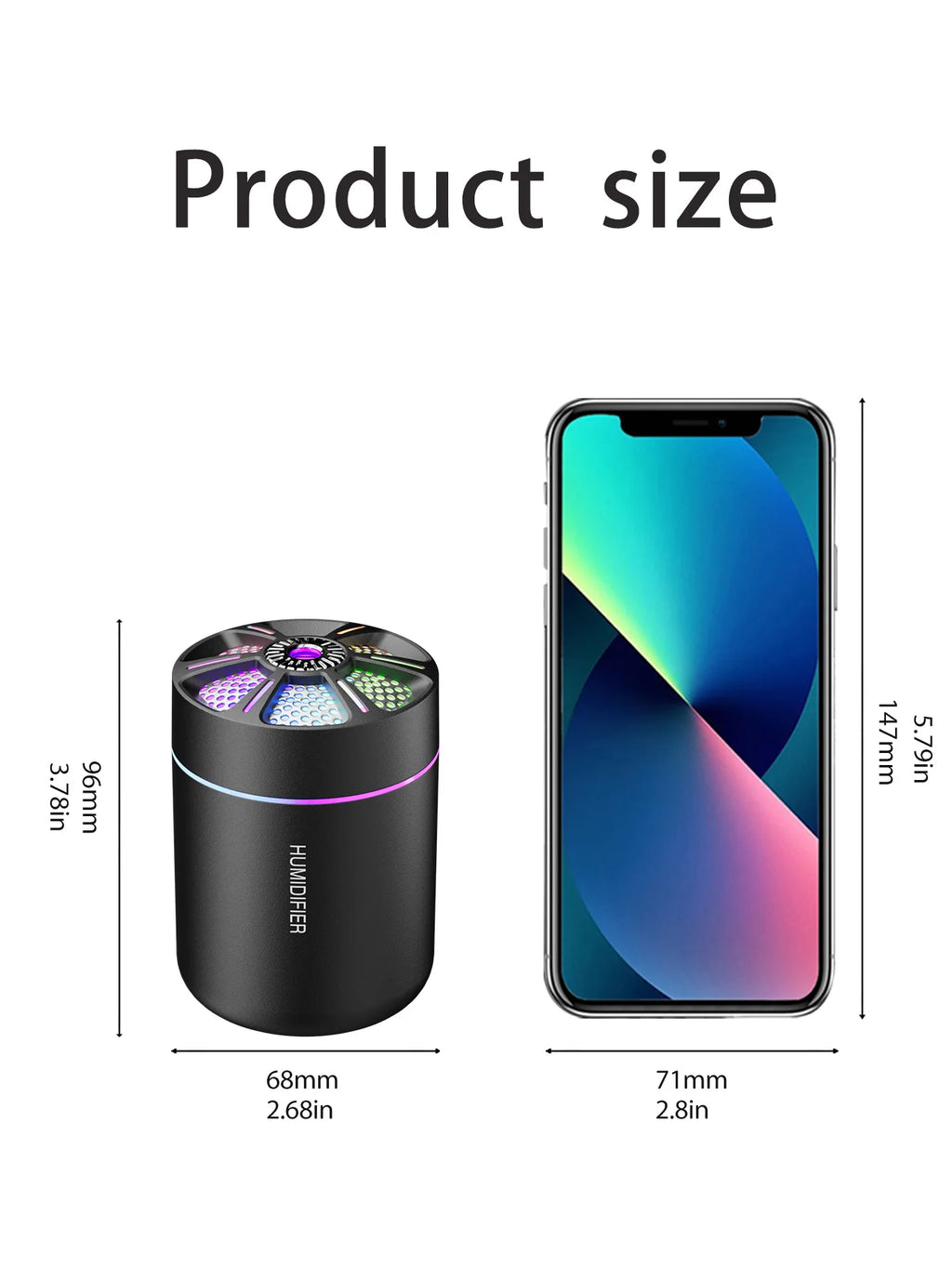 colorful Air Humidifier USB Electric Aroma Diffuser Essential Oil Purifier Aromatherapy Mist Maker Lights For Car Home Bedroom