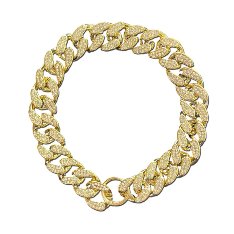 Cuban Link Dog Chain Collar – Sparkle Necklace for Stylish Pets