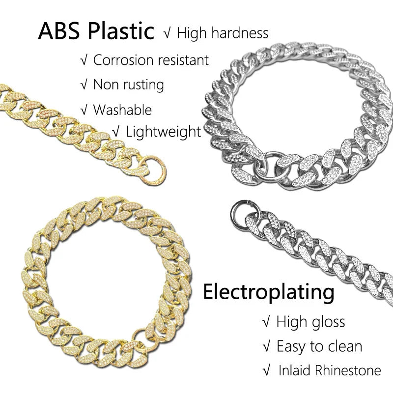 Cuban Link Dog Chain Collar – Sparkle Necklace for Stylish Pets